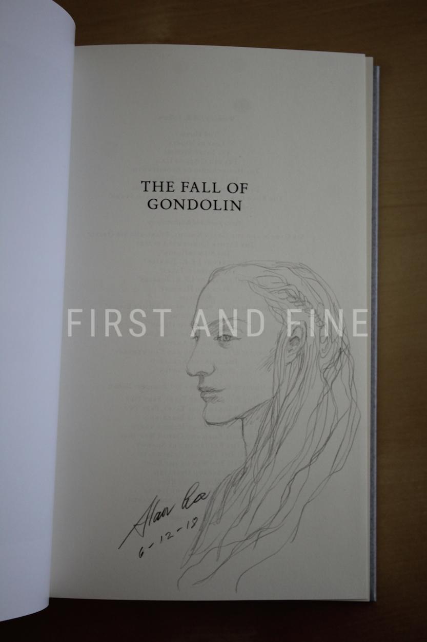 Tolkien, J.R.R. (author); Tolkien, Christopher (editor) and Lee, Alan (illustrator) (2018) 'The Fall of Gondolin', UK deluxe first edition, signed and sketched by Alan Lee - Image 2