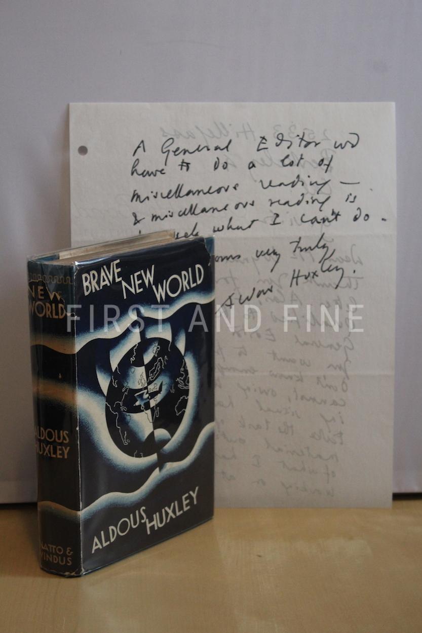 Huxley, Aldous (1932) 'Brave New World', UK first edition with original dust jacket and signed letter