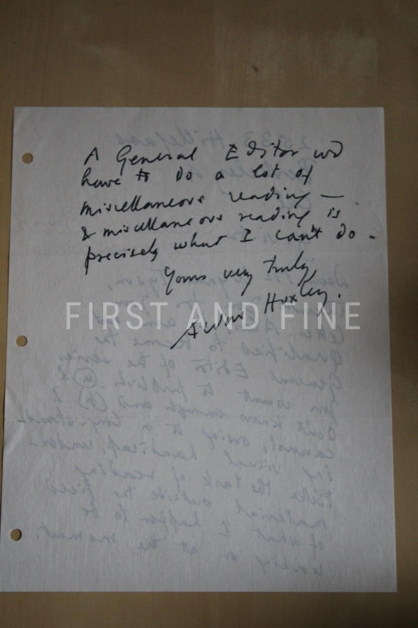 Huxley, Aldous (1932) 'Brave New World', UK first edition with original dust jacket and signed letter - Image 7