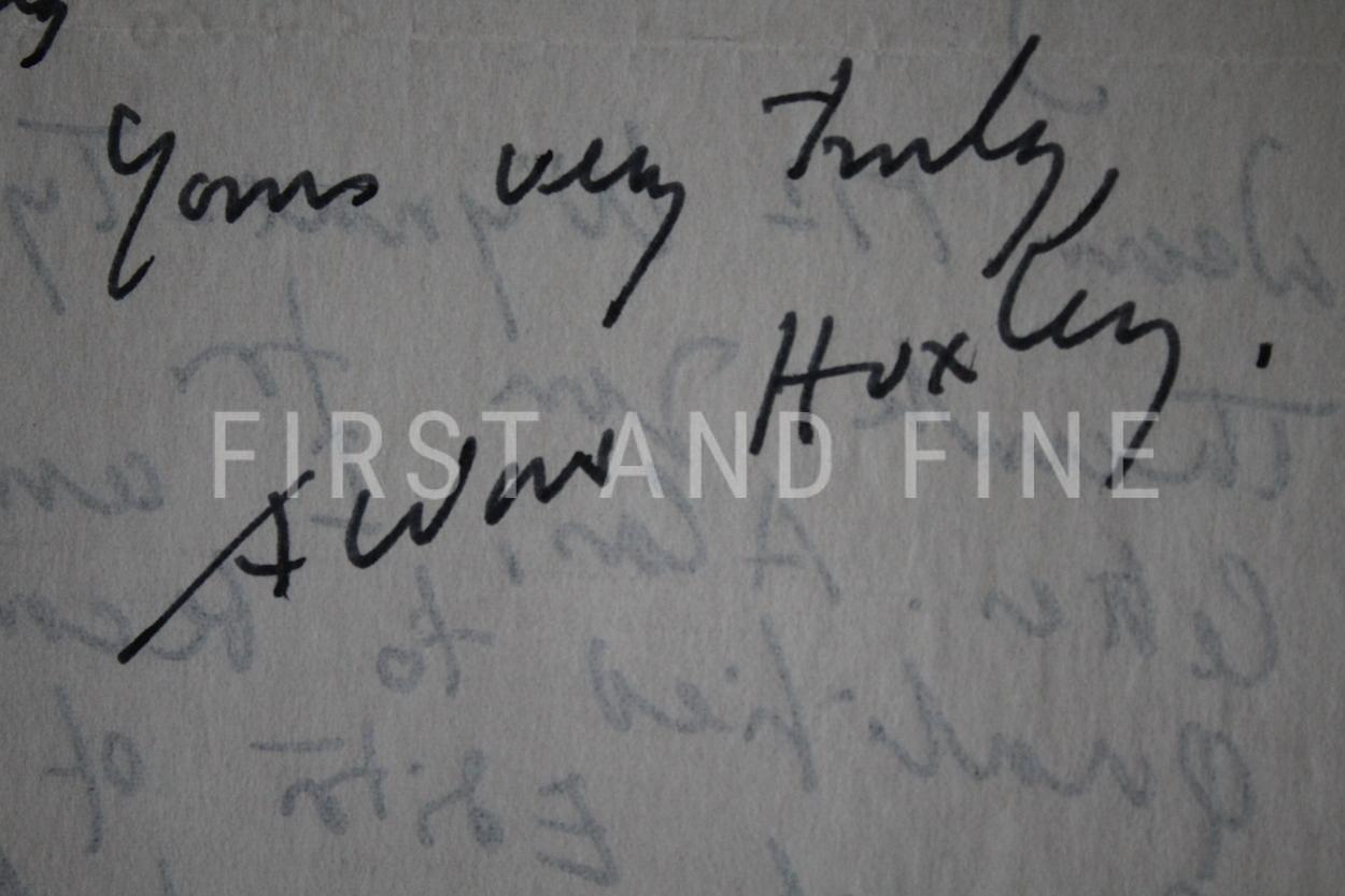 Huxley, Aldous (1932) 'Brave New World', UK first edition with original dust jacket and signed letter - Image 8