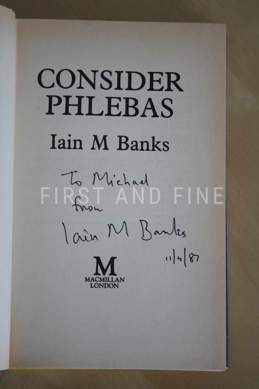 Banks, Iain (1987) 'Consider Phlebas', UK signed and inscribed first edition - Image 2