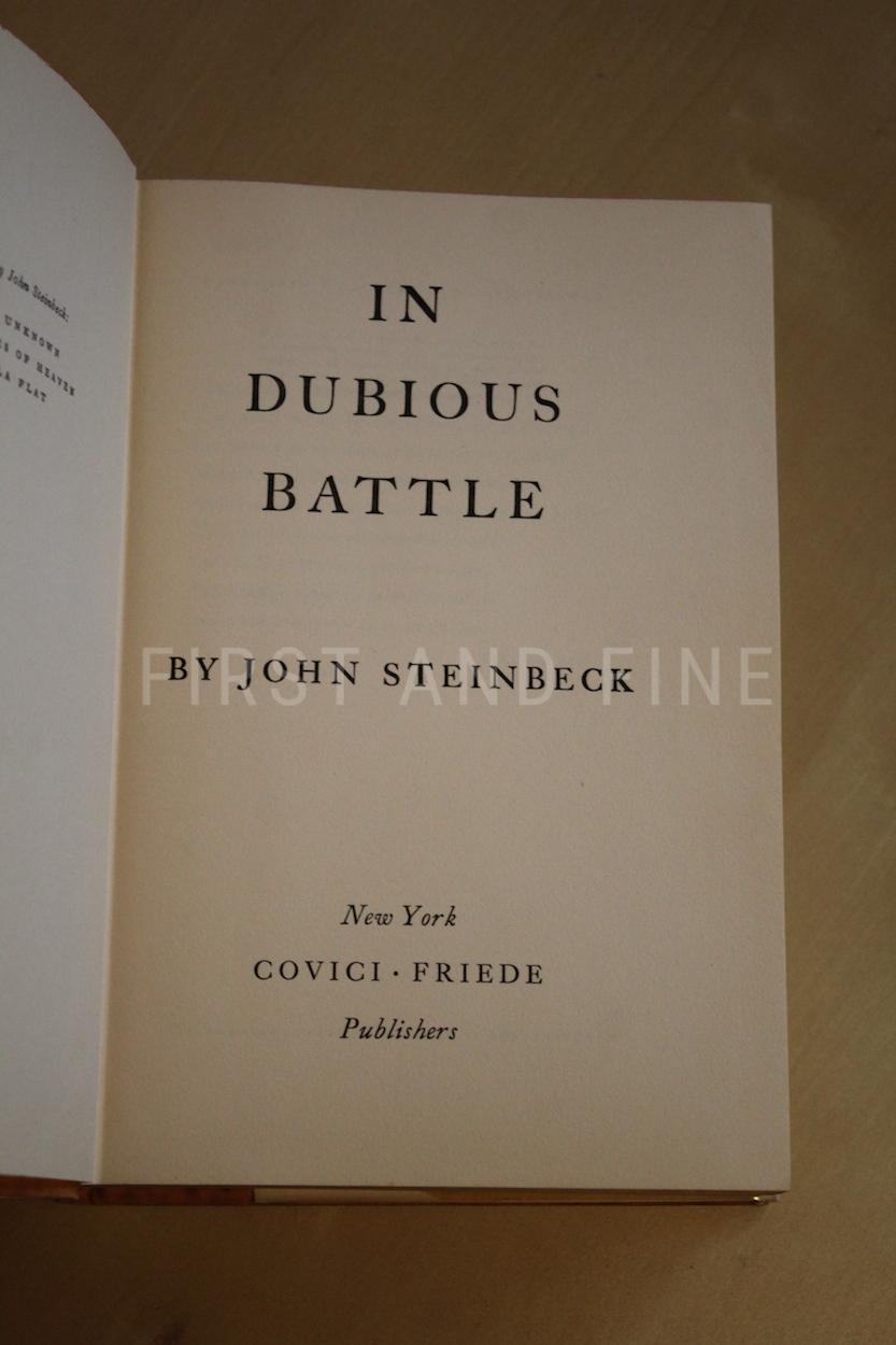 Steinbeck, John (1936) 'In Dubious Battle', US signed and inscribed first edition, family association copy - Image 5
