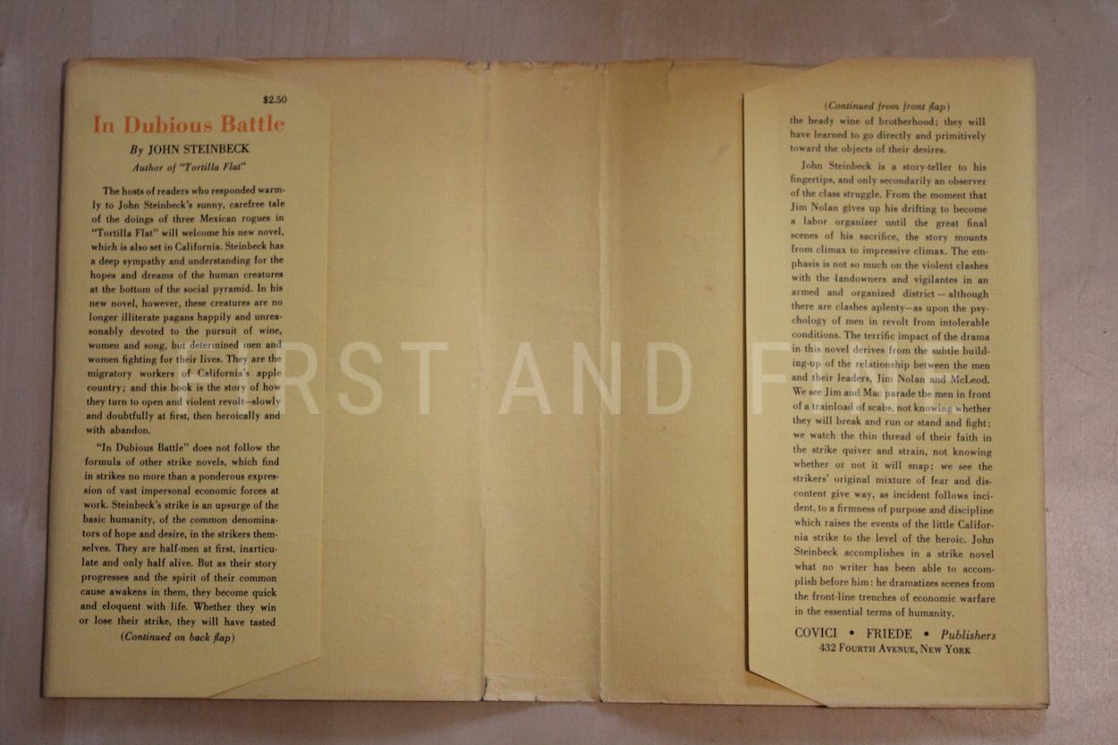 Steinbeck, John (1936) 'In Dubious Battle', US signed and inscribed first edition, family association copy - Image 13