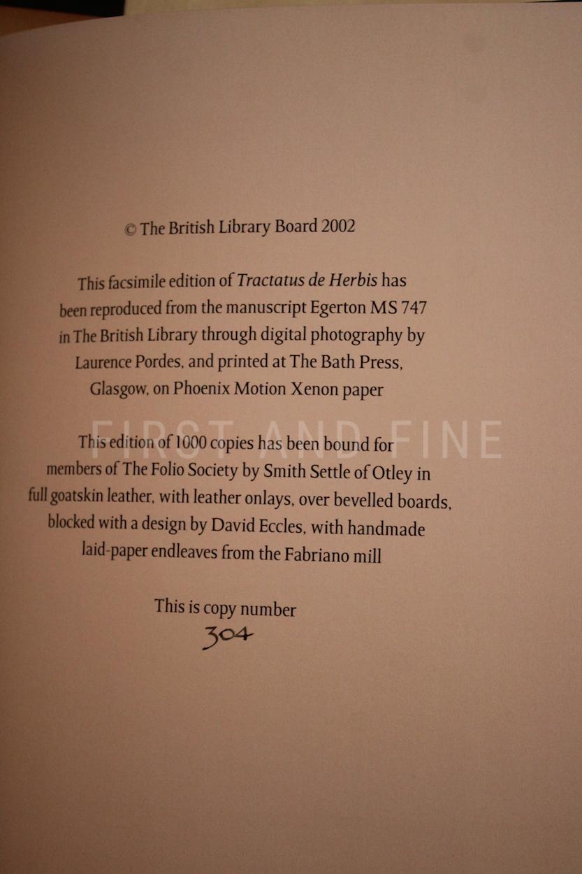 Tractatus de Herbis (2003), Folio Society limited edition - Image 2