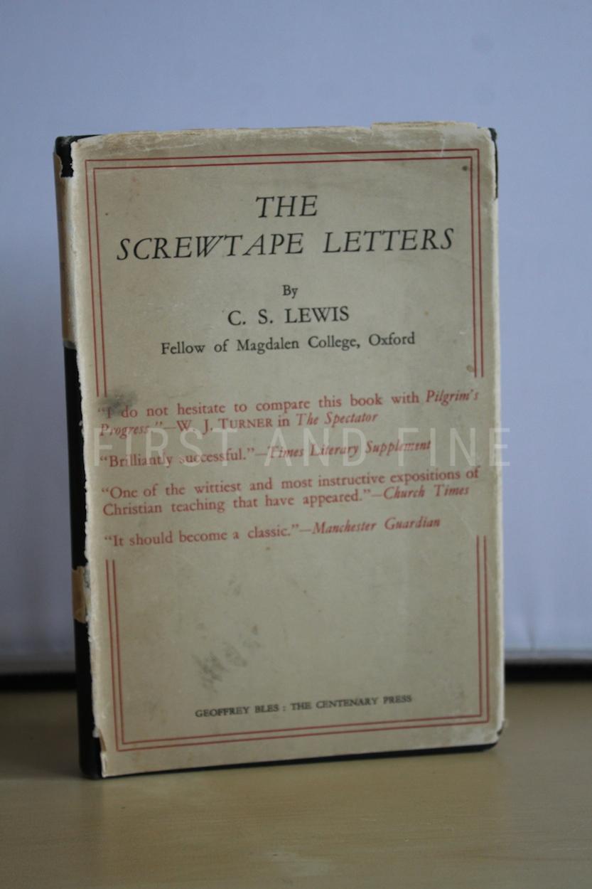 Lewis, C.S. (1943) 'The Screwtape Letters', UK first edition reprint in nice condition