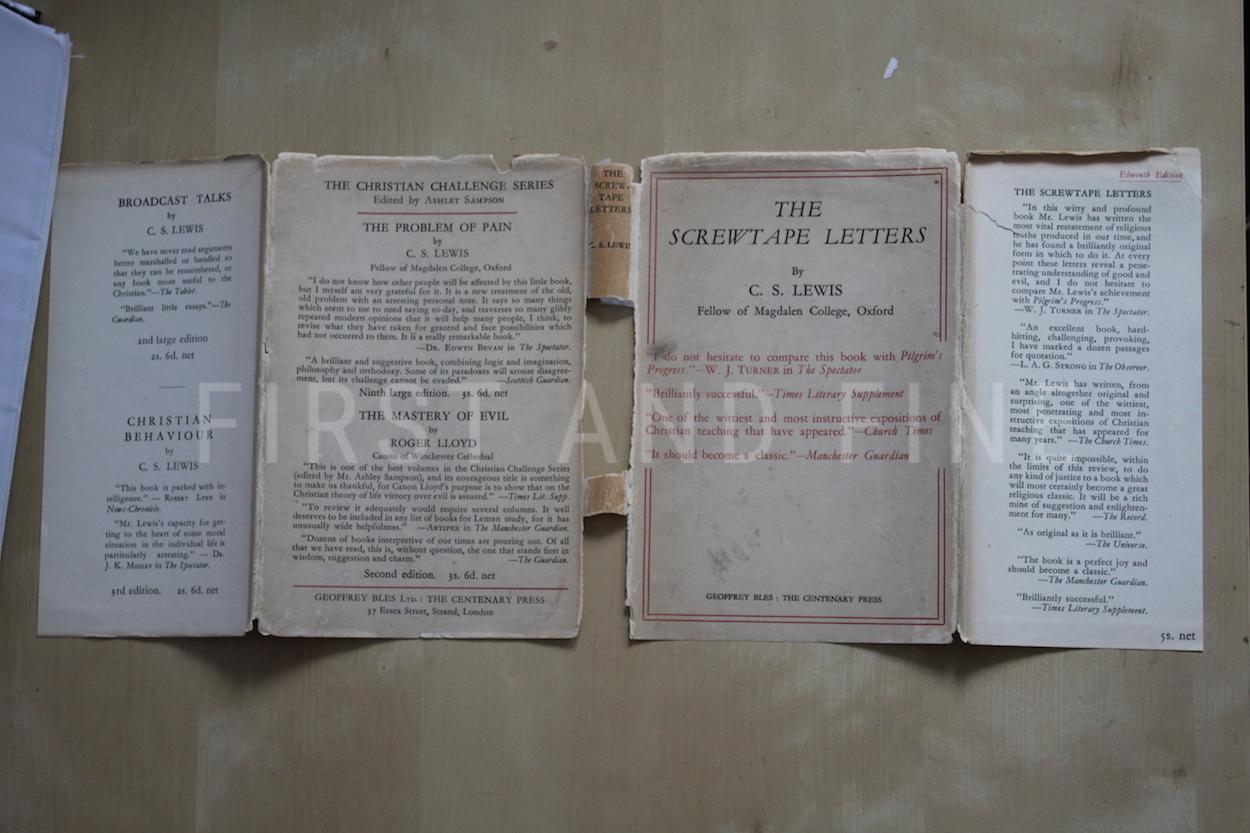 Lewis, C.S. (1943) 'The Screwtape Letters', UK first edition reprint in nice condition - Image 8