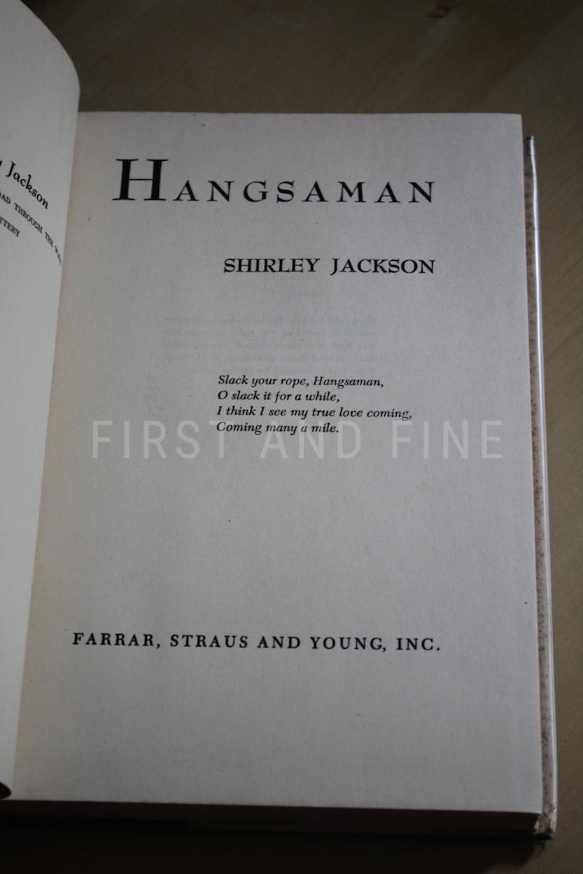 Jackson, Shirley (1951) 'Hangsaman', US signed and inscribed first edition - association copy - Image 3