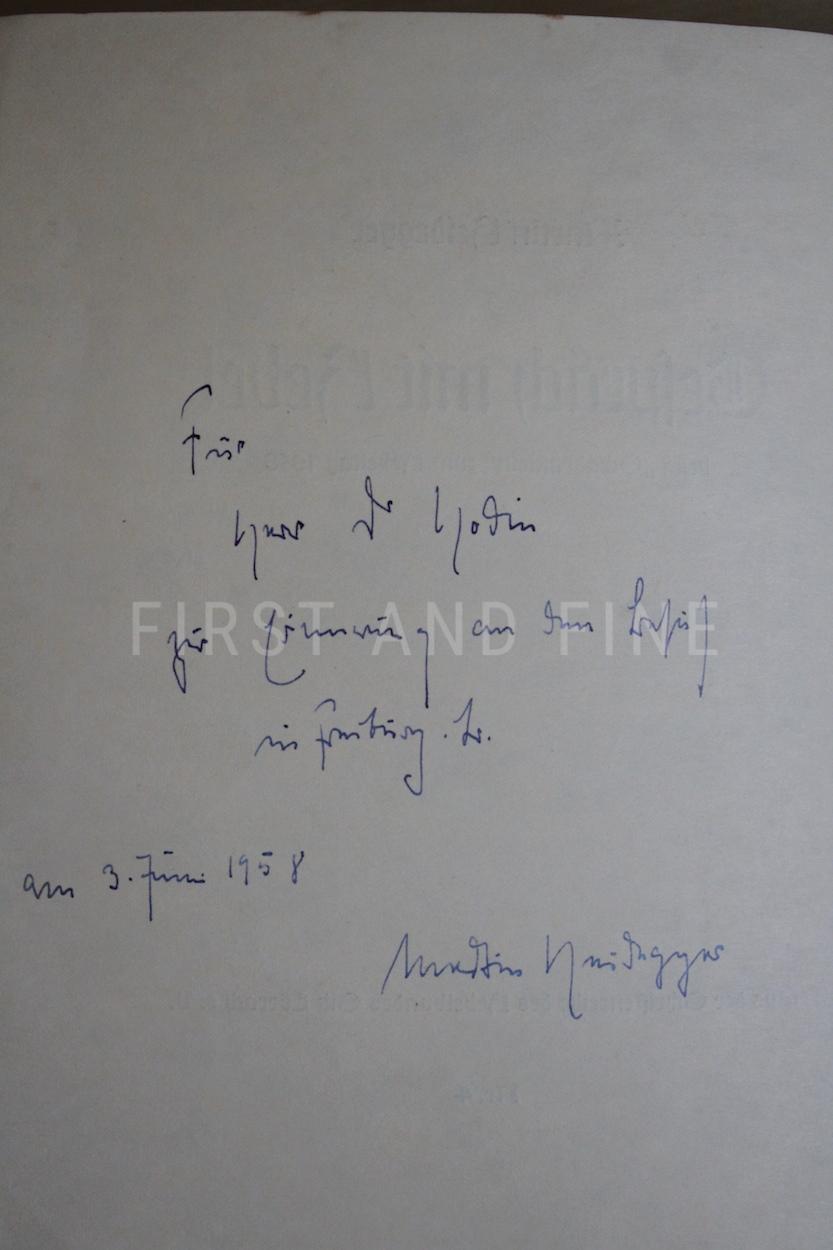 Heidegger, Martin (1953-1957) 'Der Feldweg'; 'Identität und Differenz'; Gespräch mit Hebel', German first editions, signed and inscribed - Image 3
