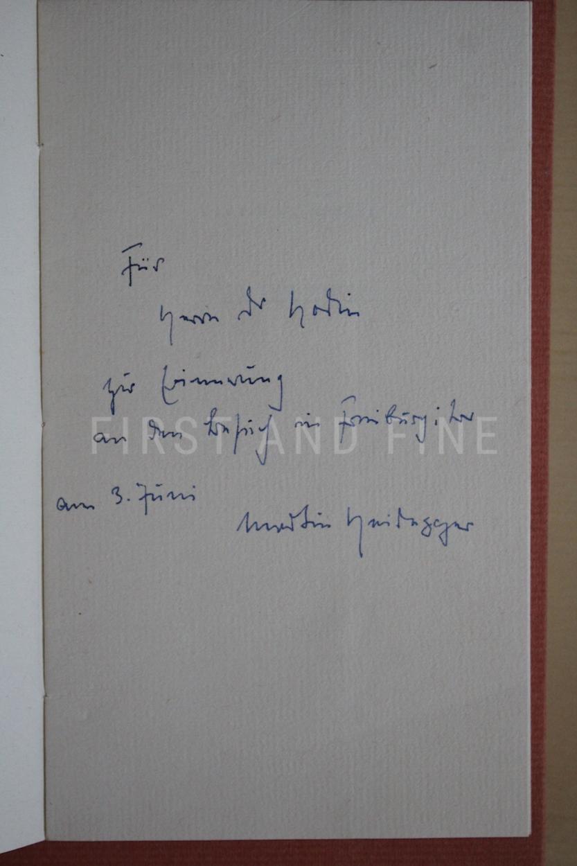 Heidegger, Martin (1953-1957) 'Der Feldweg'; 'Identität und Differenz'; Gespräch mit Hebel', German first editions, signed and inscribed - Image 5