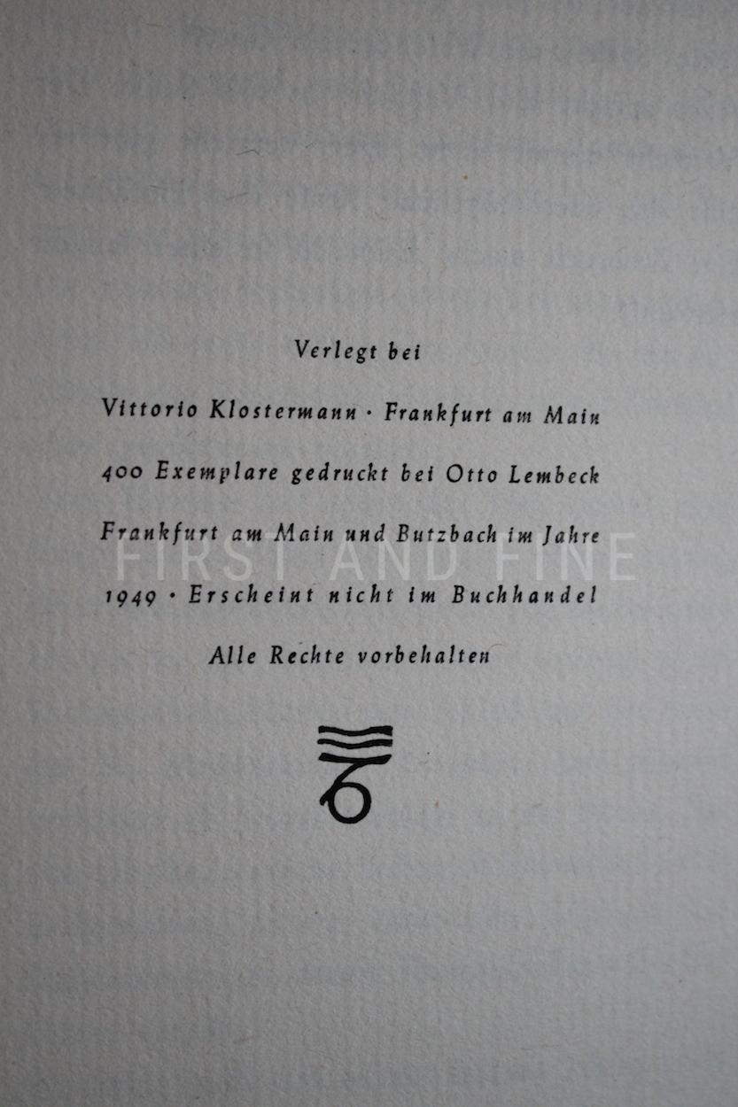 Heidegger, Martin (1953-1957) 'Der Feldweg'; 'Identität und Differenz'; Gespräch mit Hebel', German first editions, signed and inscribed - Image 7