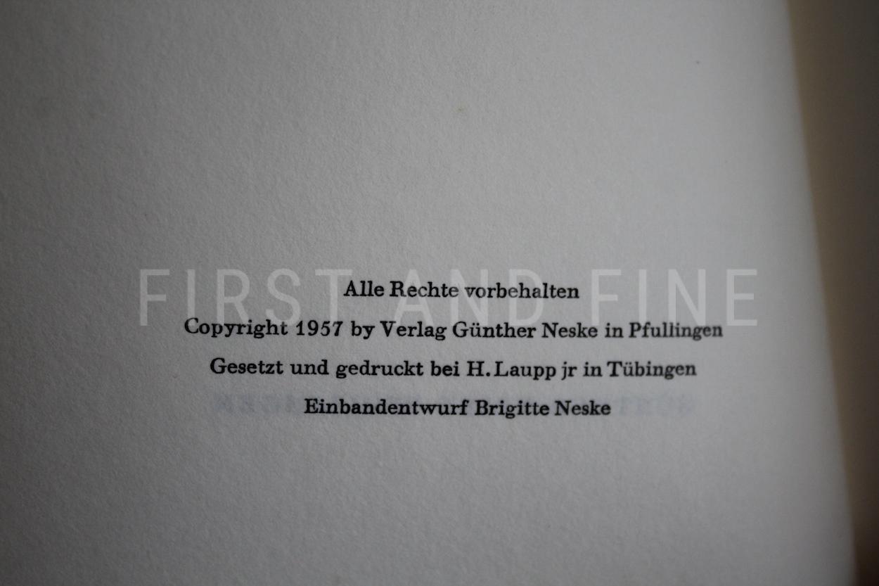 Heidegger, Martin (1953-1957) 'Der Feldweg'; 'Identität und Differenz'; Gespräch mit Hebel', German first editions, signed and inscribed - Image 8