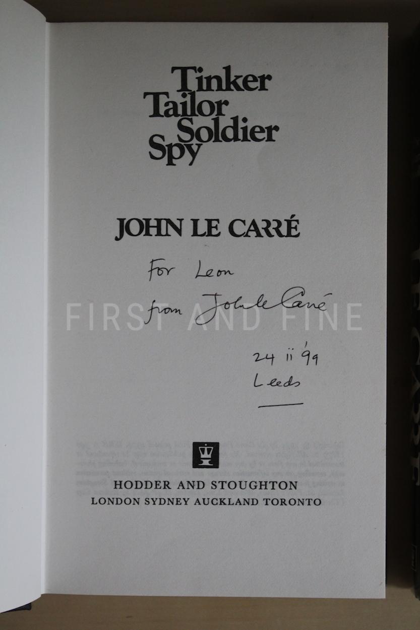 le Carré, John (1974-79) 'The Karla Trilogy': 'Tinker, Tailor, Soldier, Spy'; 'The Honourable Schoolboy'; 'Smiley's People', all UK signed and inscribed first editions - Image 3