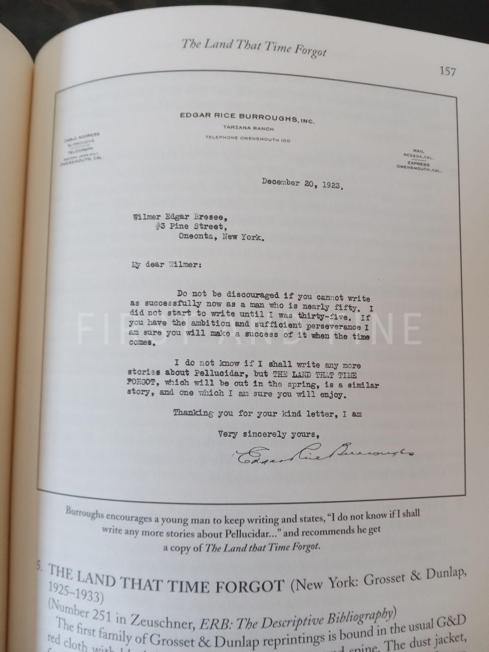 Burroughs, Edgar Rice (1924) 'The Land That Time Forgot', US signed and inscribed first edition - Image 19