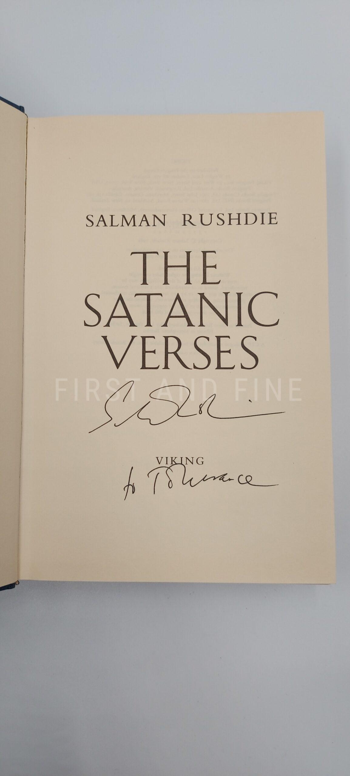 Rushdie, Salaman (1988) 'The Satanic Verses', UK uniquely signed first edition with the UK uncorrected proof - Image 3
