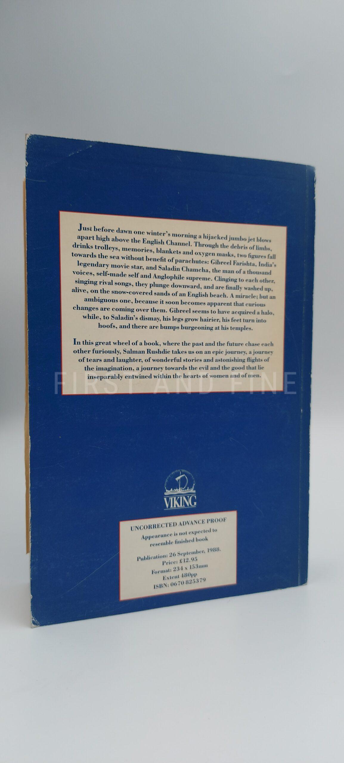 Rushdie, Salaman (1988) 'The Satanic Verses', UK uniquely signed first edition with the UK uncorrected proof - Image 13