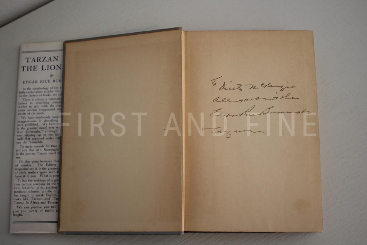 Burroughs, Edgar Rice (1934) 'Tarzan and the Lion Man', US signed and inscribed first edition, family association copy - Image 2