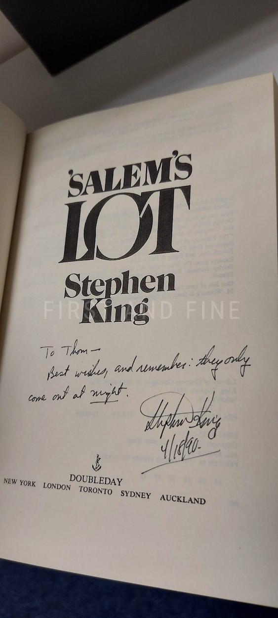 King, Stephen (1975) 'Salem's Lot', US signed and inscribed first edition, later print with second state dust jacket - Image 2
