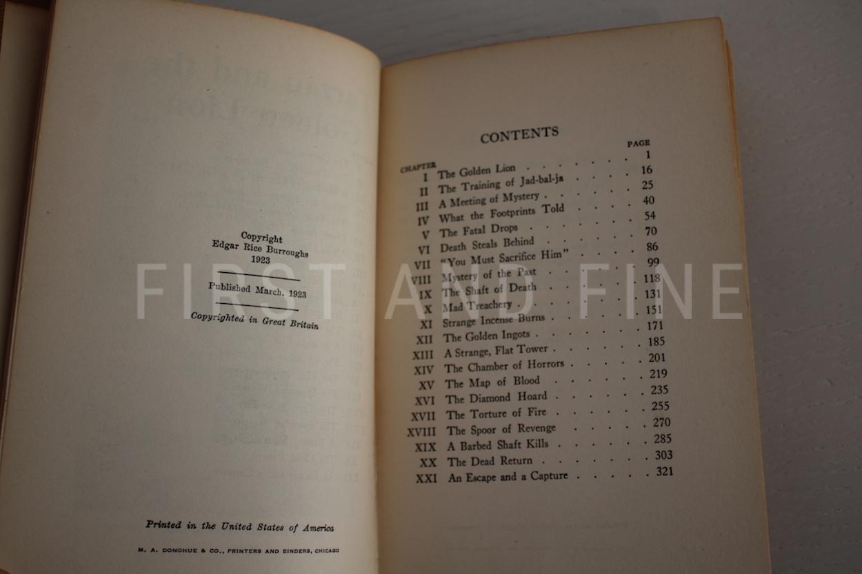 Burroughs, Edgar Rice (1923) 'Tarzan and the Golden Lion', US signed and inscribed first edition, family association copy - Image 4