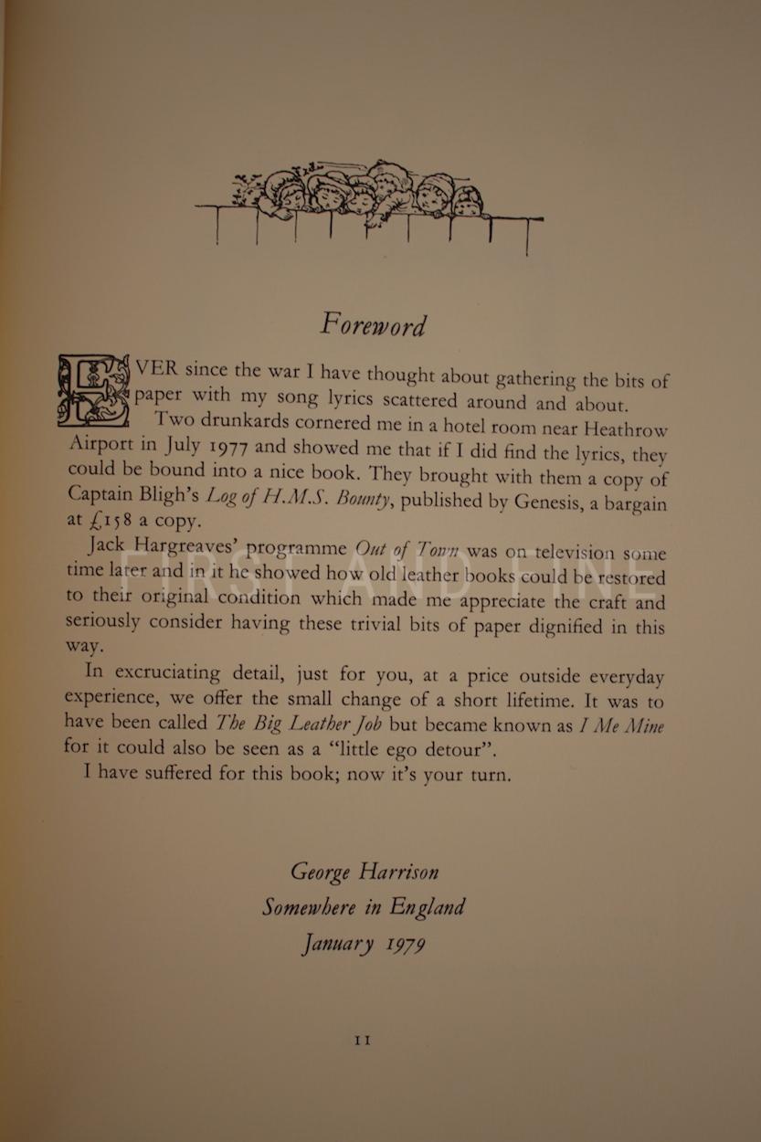 Harrison, George (1980) 'I, Me, Mine', UK signed limited edition, published by Genesis Publications - Image 12