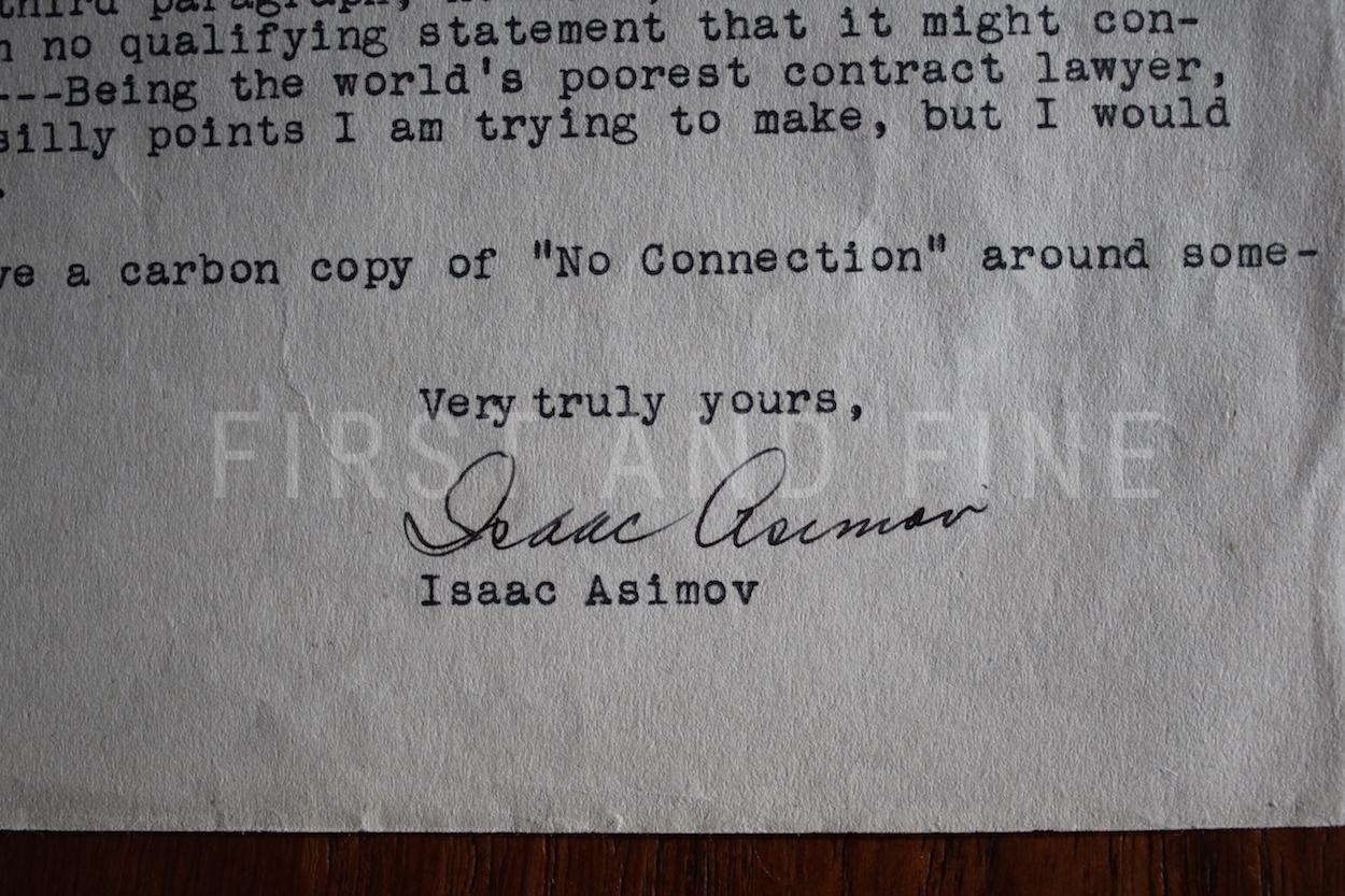 Asimov, Isaac (1951-53) 'Foundation' trilogy, US first edition first state set with an original association letter signed by Asimov - Image 3