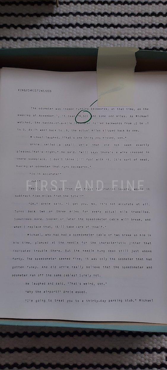 King, Stephen (1983) 'Christine', US signed and beautifully inscribed association copy to his editor at Doubleday Bill Thompson. Together with a copy of the 'Christine' manuscript - Image 20