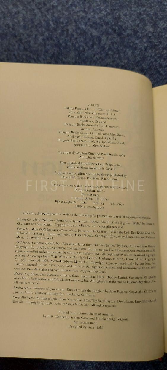 King, Stephen; and Straub, Peter (1984) 'The Talisman', US double signed and inscribed first edition - Image 3
