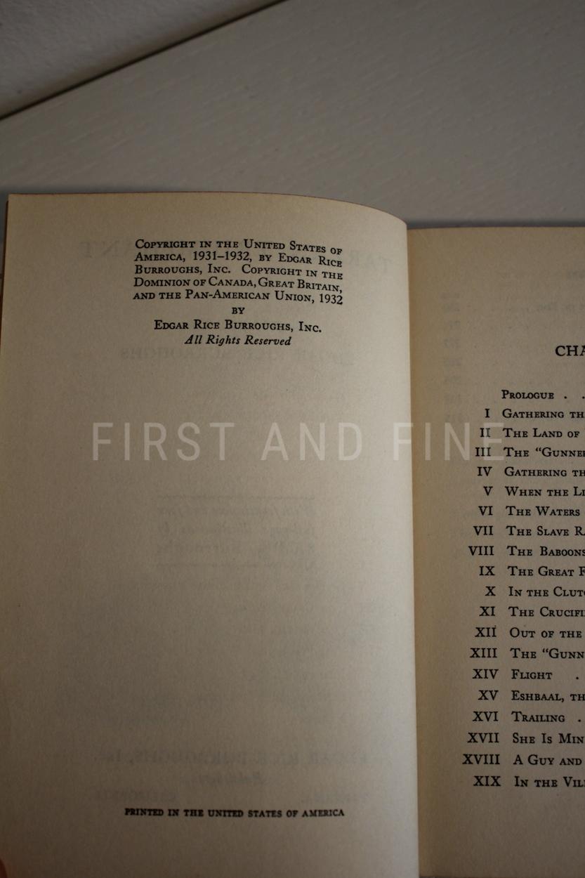 Burroughs, Edgar Rice (1932) 'Tarzan Triumphant', US signed and inscribed first edition family association copy, plus dust jacket proofs - Image 3