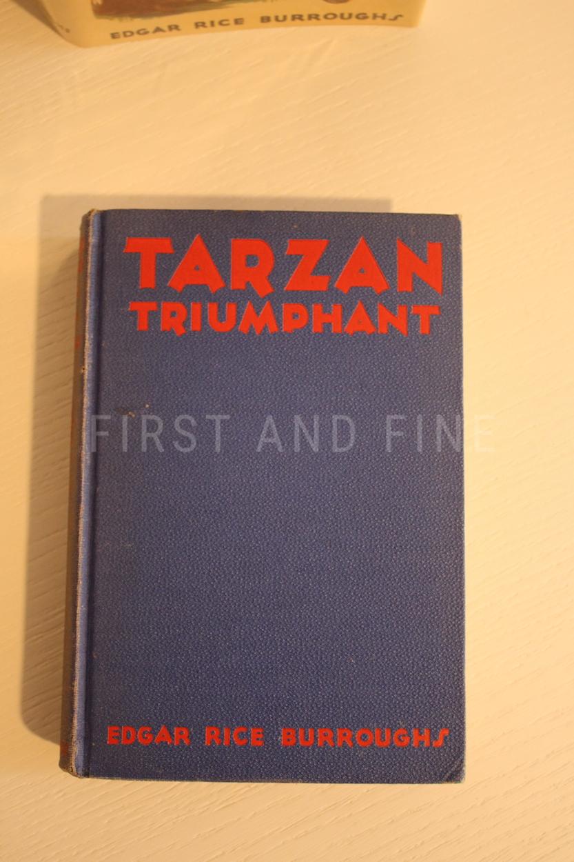 Burroughs, Edgar Rice (1932) 'Tarzan Triumphant', US signed and inscribed first edition family association copy, plus dust jacket proofs - Image 5