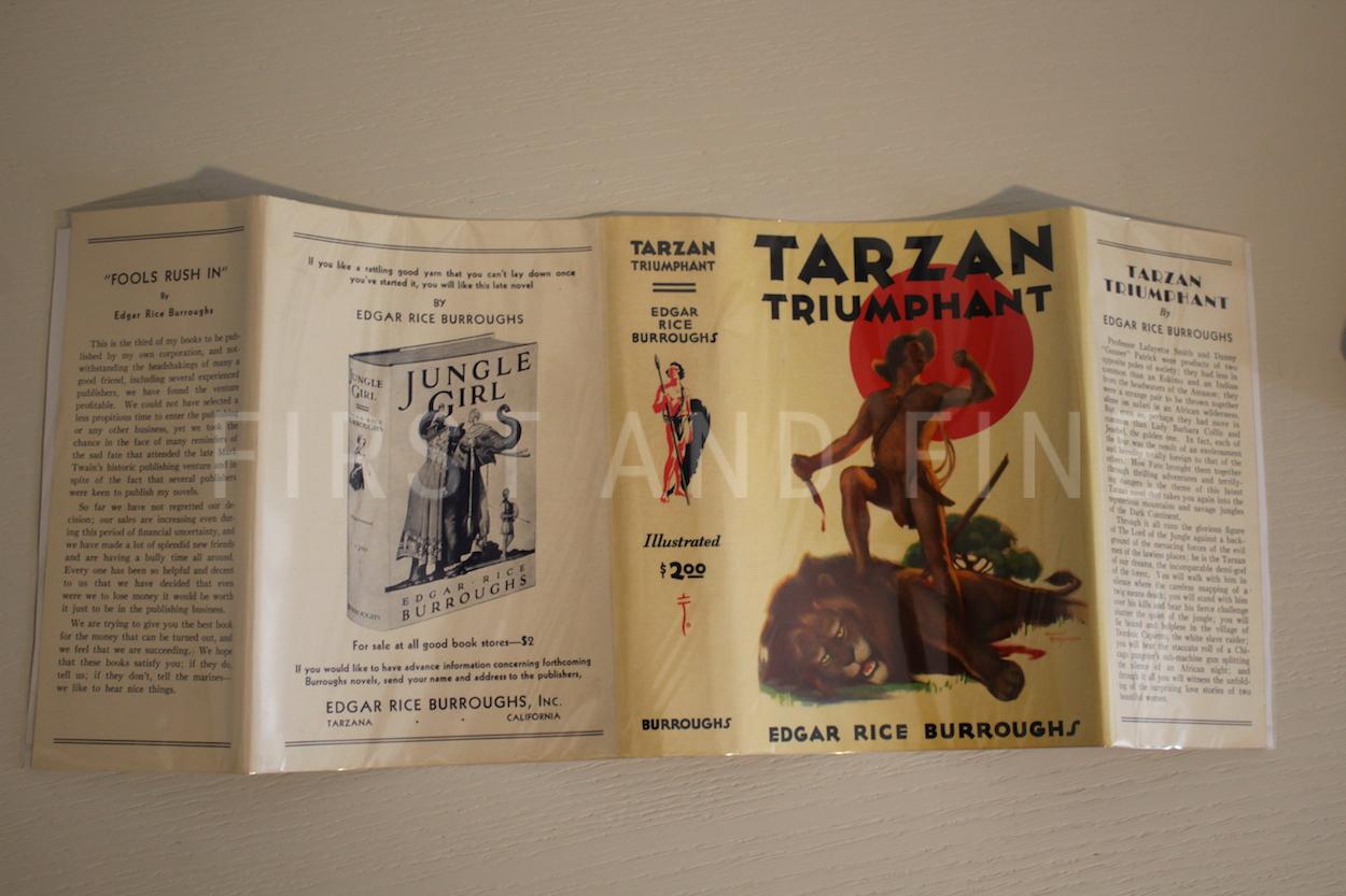 Burroughs, Edgar Rice (1932) 'Tarzan Triumphant', US signed and inscribed first edition family association copy, plus dust jacket proofs - Image 10
