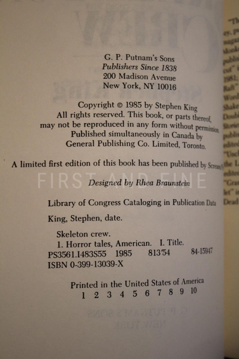 King, Stephen (1985) 'Skeleton Crew', US signed first edition with the uncorrected proof, plus a warmly inscribed Christmas card to his editor Bill Thompson - Image 4