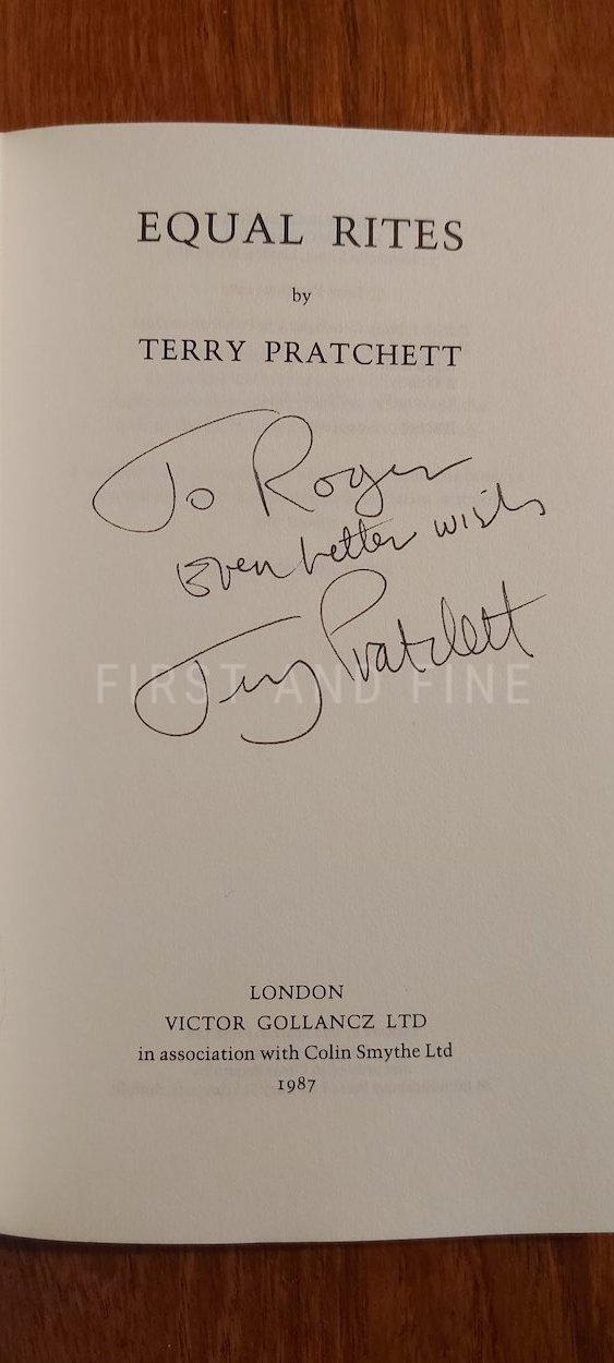 Pratchett, Terry (1987) 'Equal Rites', UK signed and inscribed first edition - Image 2