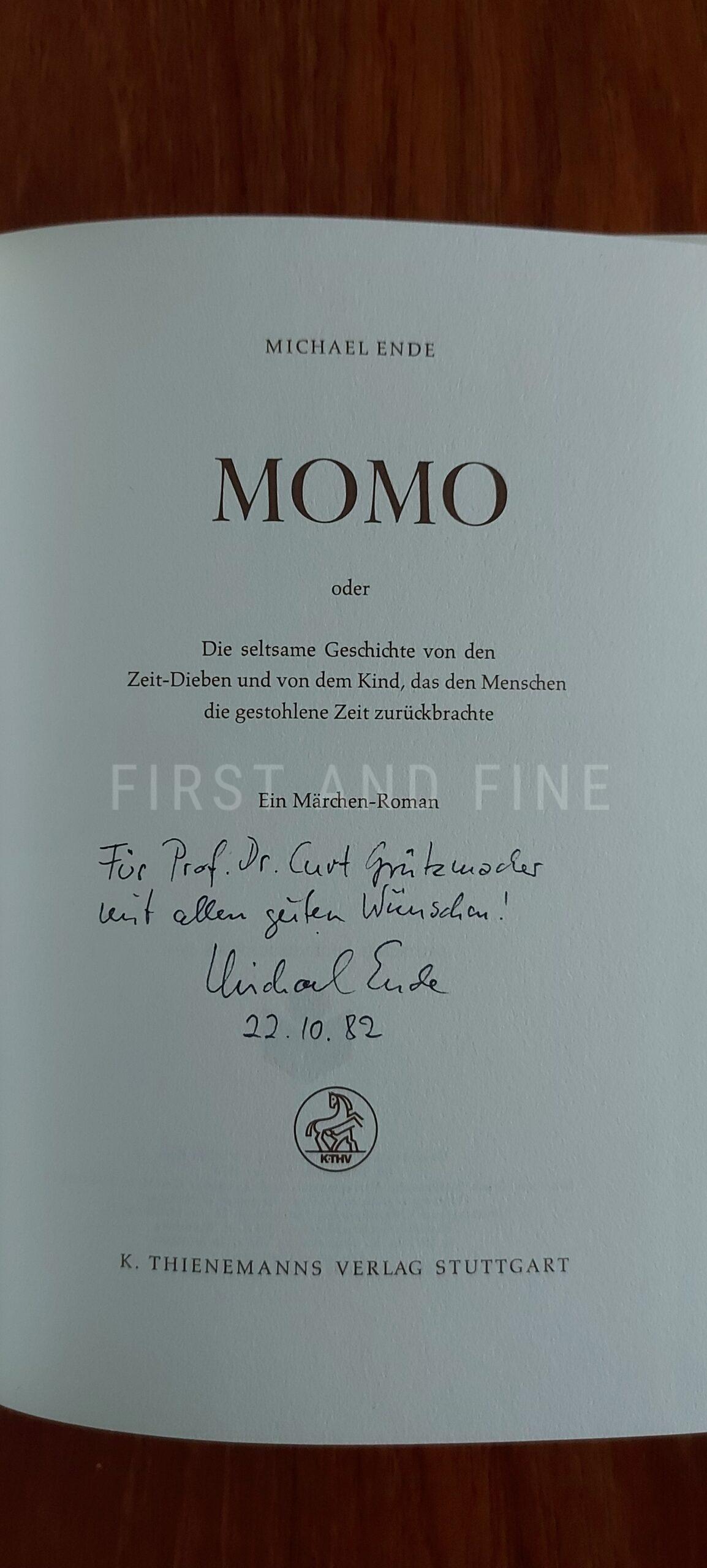 Ende, Michael (1973) 'Momo', German signed and inscribed first edition - Image 2
