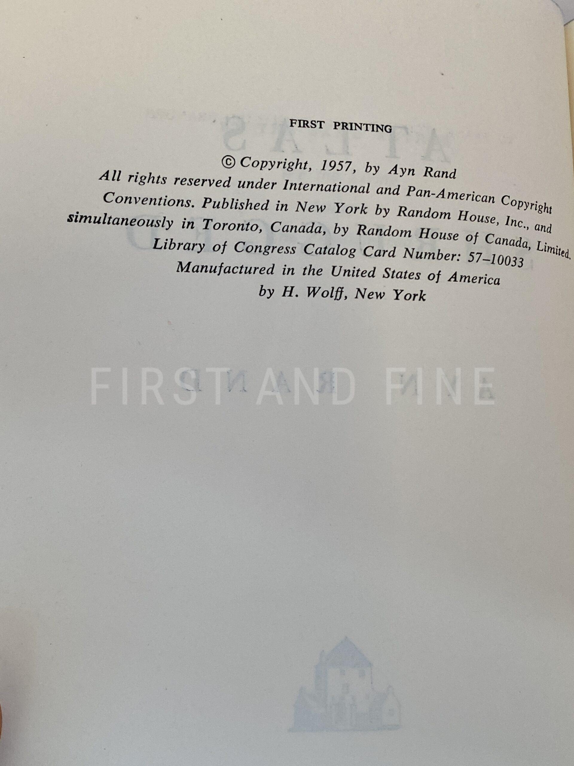 Rand, Ayn (1957) 'Atlas Shrugged', US first edition - Image 2