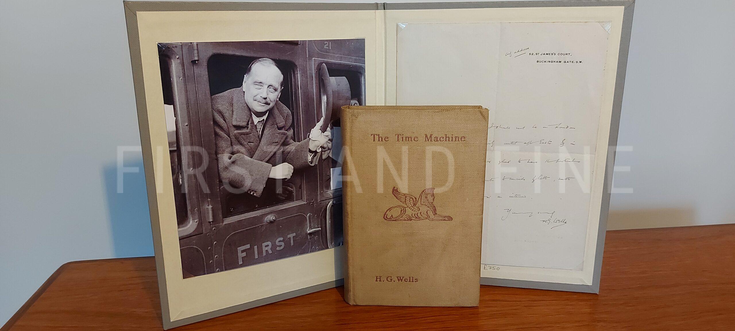 Wells, H.G. (1895) 'The Time Machine', UK first edition later issue with handwritten and signed letter