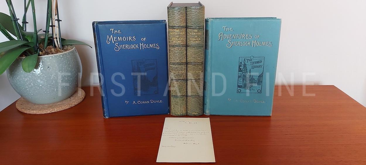 Doyle, Arthur Conan (1892, 1894) ‘The Adventures of Sherlock Holmes’ & ‘The Memoirs of Sherlock Holmes’, UK first editions with an original handwritten and signed letter