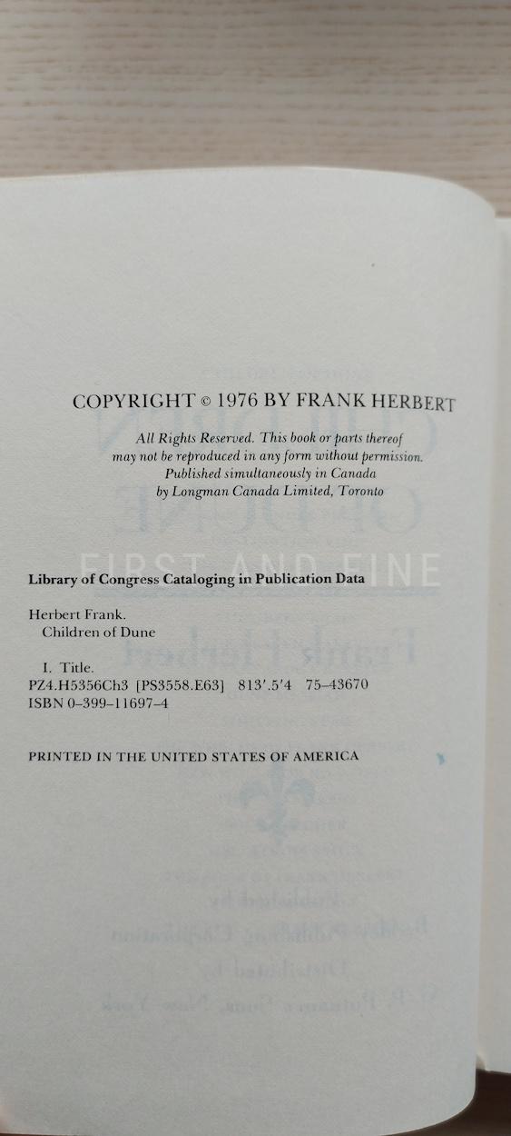 Herbert, Frank (1976) 'Children of Dune', US signed and inscribed first edition - Image 3