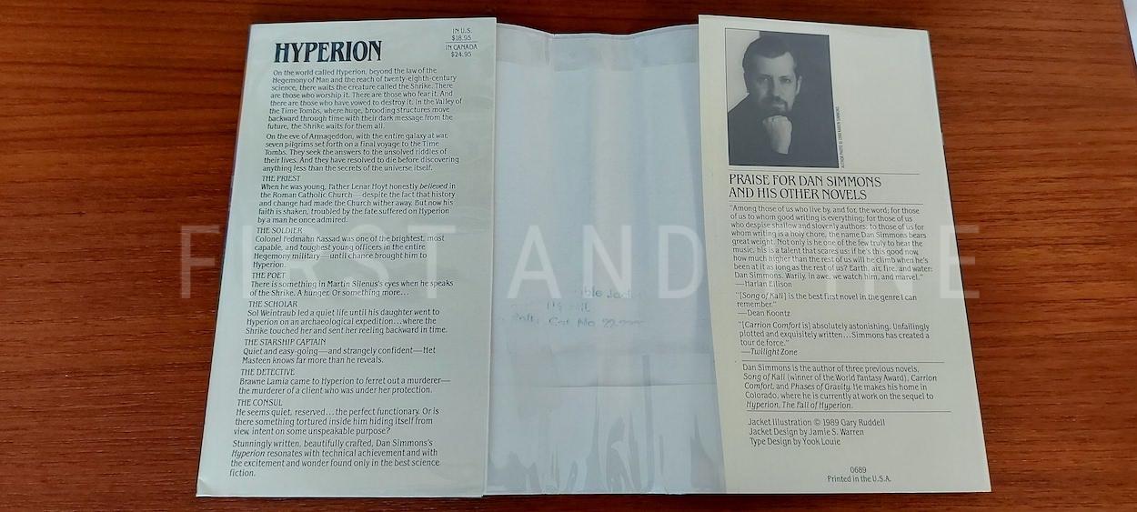 Simmons, Dan (1989 & 1990) 'Hyperion' and 'The Fall of Hyperion', US signed first editions - Image 13