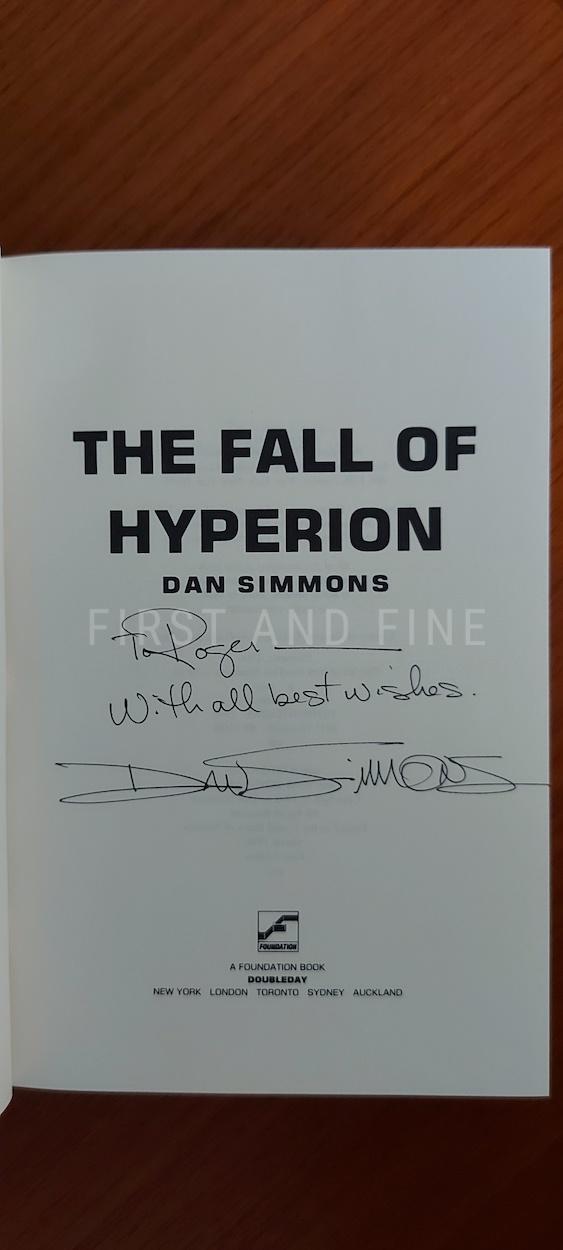 Simmons, Dan (1989 & 1990) 'Hyperion' and 'The Fall of Hyperion', US signed first editions - Image 3