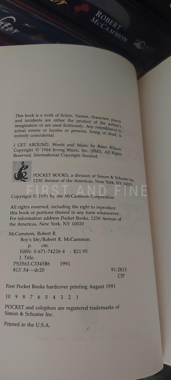 McCammon, Robert (1991) 'Boy's Life', US signed first edition - Image 3