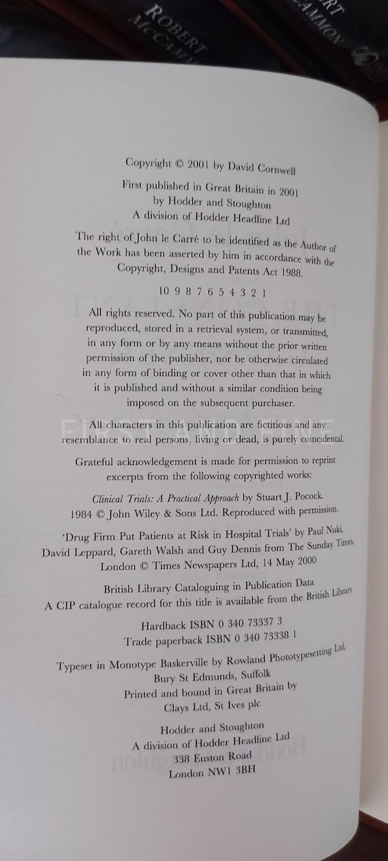 le Carré, John (1995-2017) small collection of UK signed first editions and a signed limited edition - Image 16