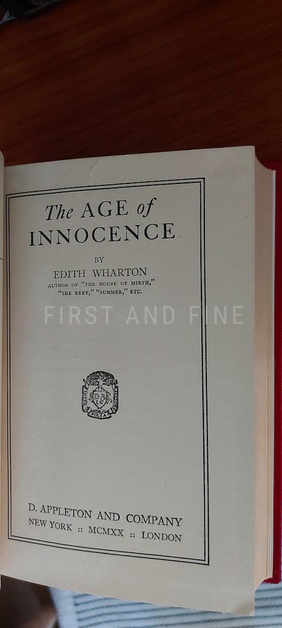 Wharton, Edith (1920) 'The Age of Innocence', US first edition, beautifull rebound in full leather - Image 3