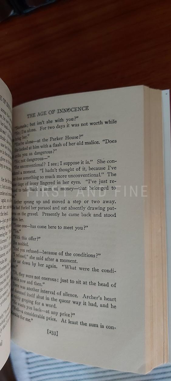 Wharton, Edith (1920) 'The Age of Innocence', US first edition, beautifull rebound in full leather - Image 9
