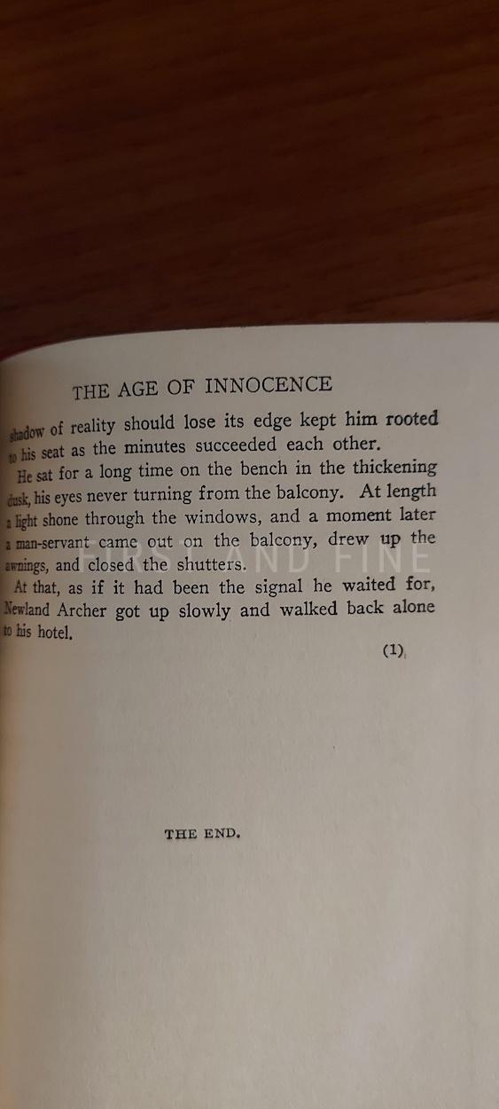 Wharton, Edith (1920) 'The Age of Innocence', US first edition, beautifull rebound in full leather - Image 2