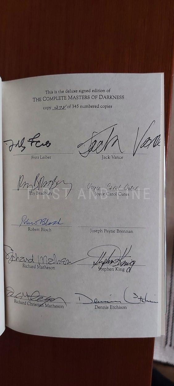 Etchison, Dennis (editor, 1991); King, Stephen et al. (author) 'The Complete Masters of Darkness', US signed limited edition - Image 2