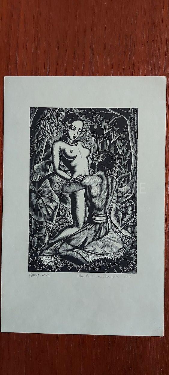 Wright, John Buckland (1936) 'Love Night: A Laotian Gallantry', signed print