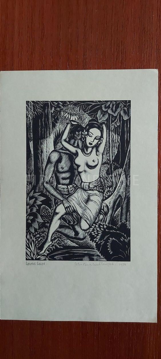 Wright, John Buckland (1936) 'Love Night: A Laotian Gallantry', signed print - Image 4
