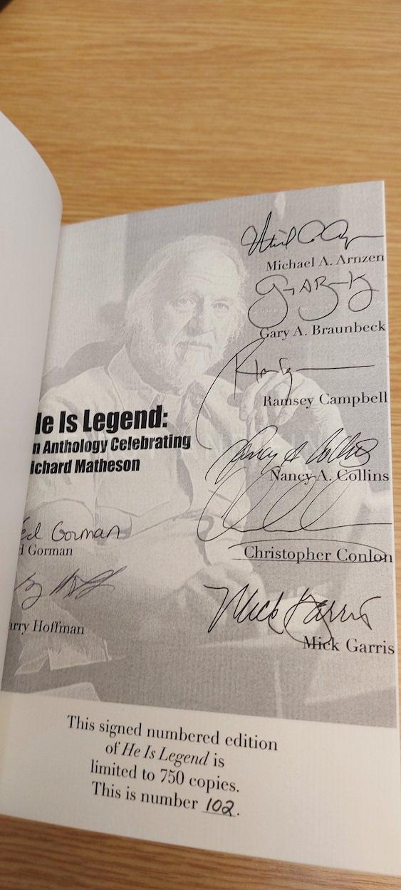 COLON, CHRISTOPHER (EDITOR) (2010) ‘HE IS LEGEND – AN ANTHOLOGY CELEBRATING RICHARD MATHESON’, US SIGNED Numbered LIMITED EDITION, SIGNED BY STEPHEN KING ET AL. - Image 2