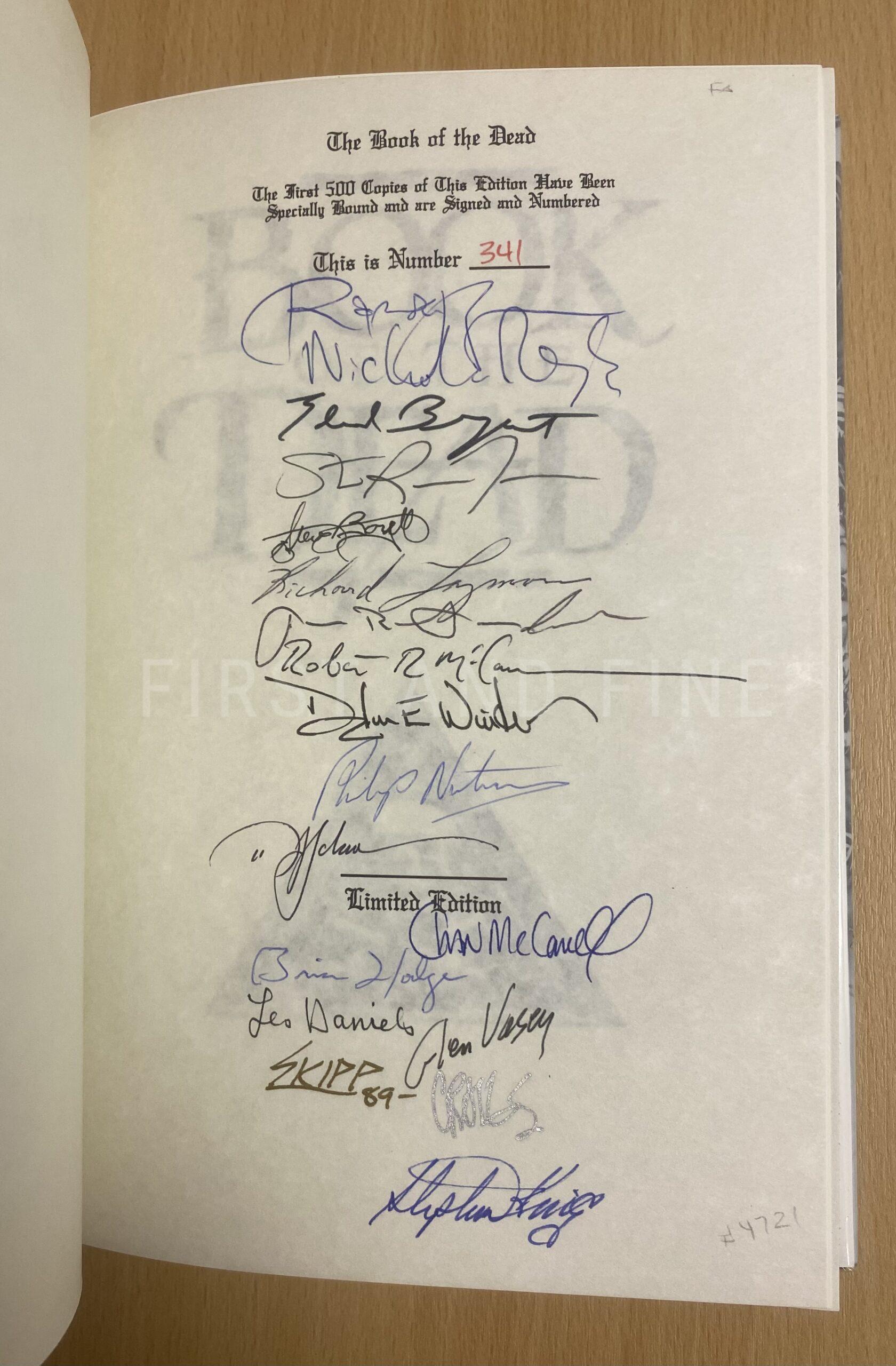 Skipp, John; and Spector, Craig (editors 1989); King, Stephen (author et al.) 'Book of the Dead', US signed limited edition - Image 2