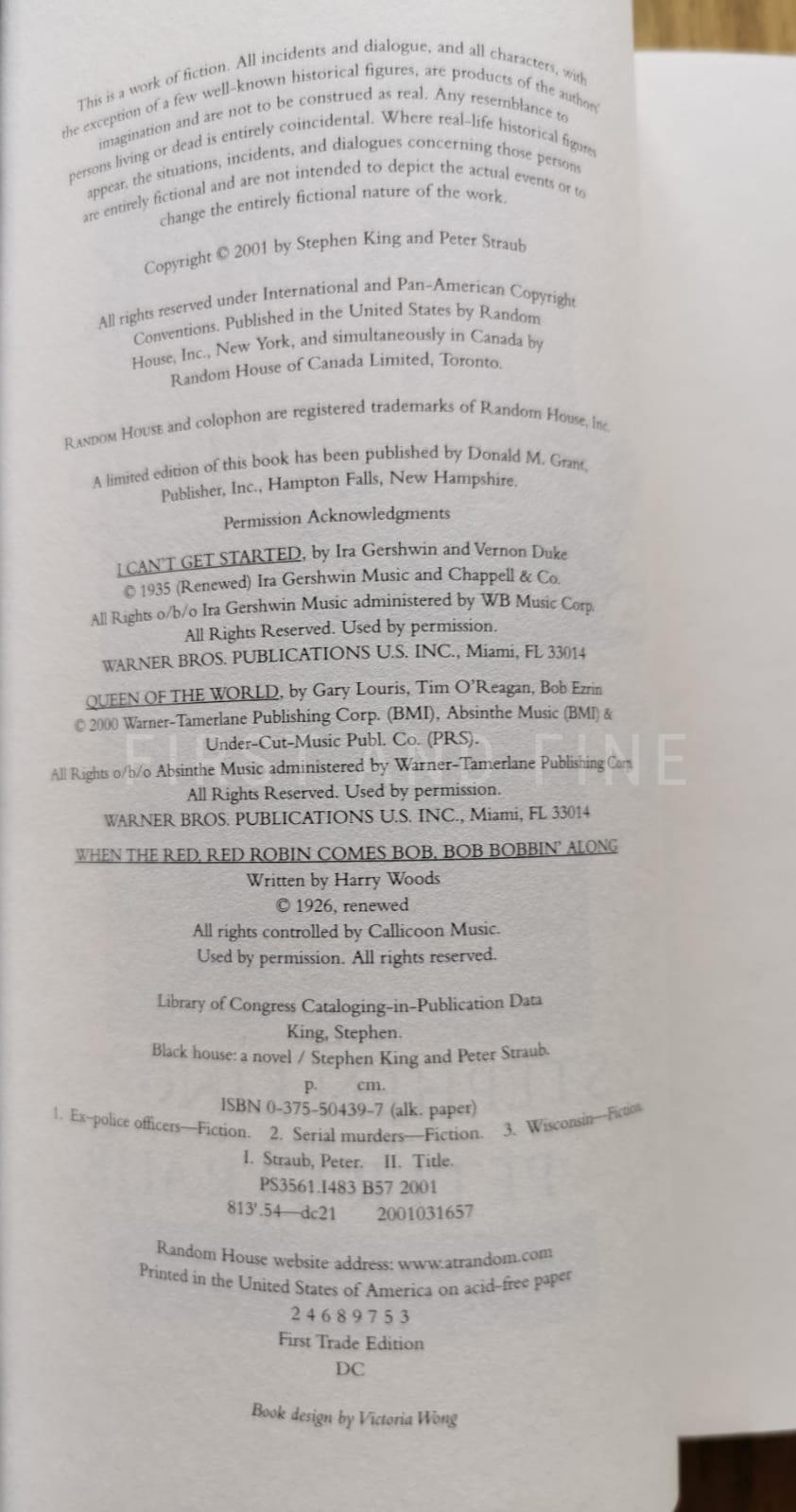 King, Stephen; Straub, Peter (2001) 'Black House', US signed and inscribed first edition - Image 3