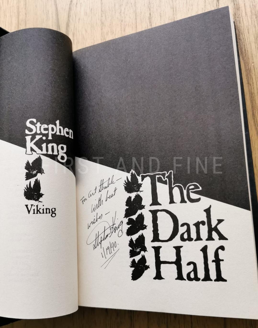 King, Stephen (1989) 'The Dark Half', US signed and inscribed first edition with the original promotional T-shirt - Image 2